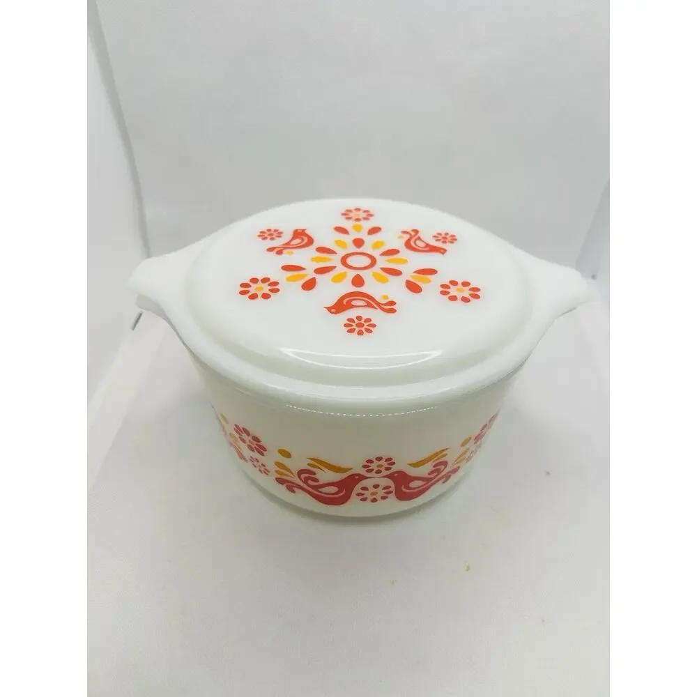 Pyrex Friendship 480-45 3 Casserole Set 473 474 475 NEW WITH BOX White Covers
